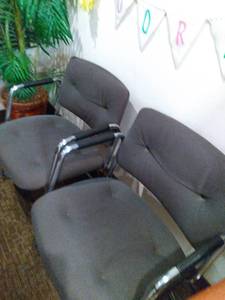 lot 791 image: Lot of 3 Chairs, 3 Framed Pieces of Art, Large Potted Artificial PlantTree