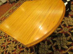 lot 309 image: Square Wooden Table with Built-In Leaf Extensions