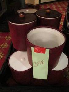 lot 338 image: (Lot of 10) Dark Brown Insulated Ice Buckets
