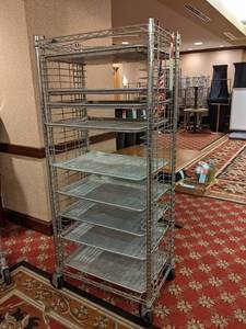 lot 349 image: Rolling Bakers Rack with Pans