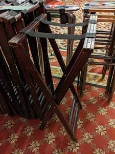 lot 608 image: Lot of 8 Folding Luggage Racks