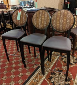 lot 619 image: Lot of 3 Bar Height Chairs
