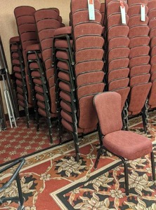 lot 621 image: Lot of 30 Stackable Upholstered Banquet Chairs