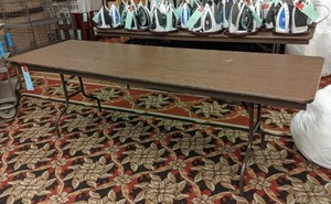 lot 673 image: Set of 2 Narrow Folding Tables