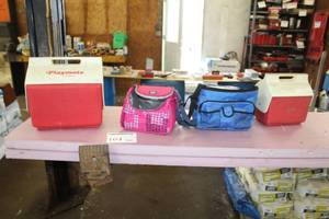 lot 164 image: Lot of (4) Coolers  - Personal (x2), Soft Side (x2)