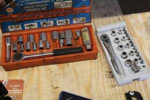 lot 175 image: Lot of (2) Socket Sets  - 18-piece Combination 38 and 14 Drive Socket Wrench Set, 23-piece Socket and Bit Set