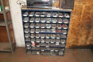 lot 183 image: Metal Parts Organizer Cabinet 72-bin  with Hardware