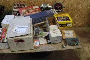 lot 153 image: Lot of Automotive Parts  - Roller Chain, Radius Arm, My-Pass Oil Filter, Cables, Gaskets, Water Pump, Rust Preventative Super Starter Kit, and more
