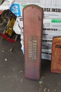 lot 205 image: Vintage Metal Thermometer Sign