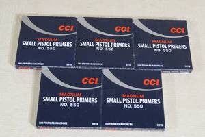lot 72 image: 500 CCI No 550 Magnum Small Pistol Primers