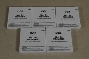 lot 73 image: 500 CCI No 34 Primers for 7.62mm Ammunition