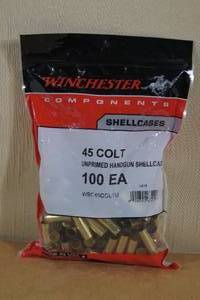 lot 90 image: 100 Winchester .45 Colt Unprimed Virgin Shell Casings