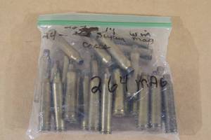 lot 100 image: Bag of Empty .264 Mag Empty Shell Casings