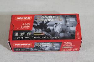 lot 112 image: 50 Norma 9mm Luger 115 Gr FMJ Ammo