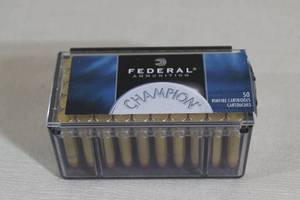lot 122 image: 50 Federal Champion .22 Win Mag 40 Gr FMJ Ammo