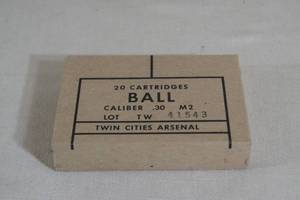lot 142 image: 20 Twin Cities Arsenal .30 Cal M2 Ball Ammo