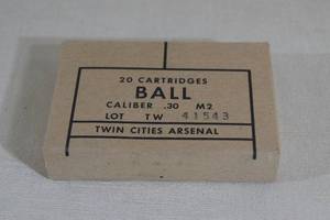 lot 143 image: 20 Twin Cities Arsenal .30 Cal M2 Ball Ammo