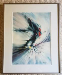 lot 18 image: Original Watercolor  The Skier by Artist Doug Lew