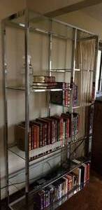 lot 17 image: Modern Chrome and Glass Book Shelf Display Shelf