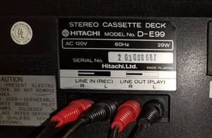 lot 26 image: Vintage Hitachi Stereo Cassette Deck Model D-E99
