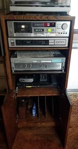 lot 61 image: Oak Media Component Cabinet