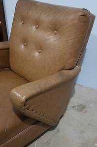 lot 51 image: Vintage Naugahyde Arm Chair with Rocker Lever