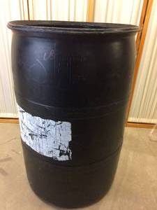 Big Black Plastic 50 Gallon Barrel