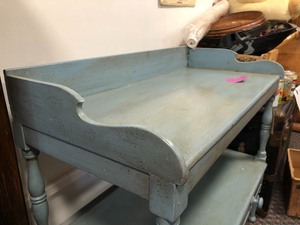 Primitive Antique Painted Wood Farmhouse Table wDrawers