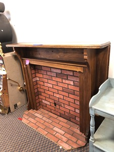 Vintage Mid Century Faux Fireplace wMantel