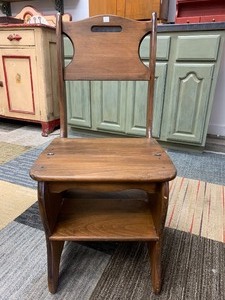 Vintage Combination Folding Side Chair &amp Step Ladder