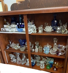 Contents of 3 Cabinet Shelves - Glass &amp Crystal