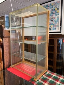 Vintage Glass Countertop Vertical Display Cabinet