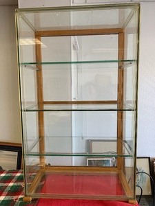 Vintage Glass Countertop Vertical Display Cabinet