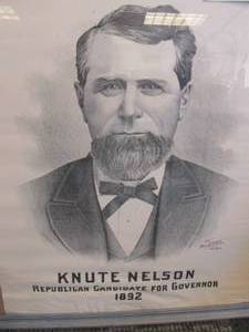 Large Original Framed Antique 1890s KNUTE NELSON Minnesota Governor Campaign Poster