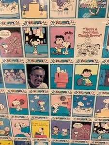LARGE Framed Uncut Sheet of PEANUTS Trading Cards