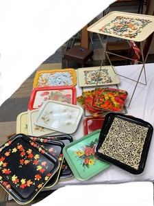 Large Lot of Vintage Mid Century Serving Trays