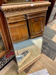 Onate Gilt Wood Wall Mirror &amp Matching Shelf Set