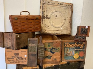 Lot of Vintage &amp Antique Primitive Wooden Items