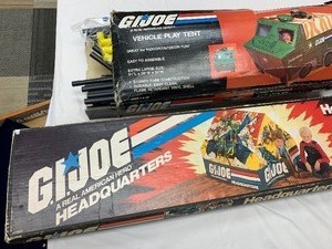 Vintage GI JOE Vehicle &amp Headquarters Paly Tents wOriginal Boxes