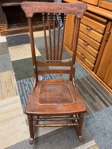 Antique Rocker wLeather Seat