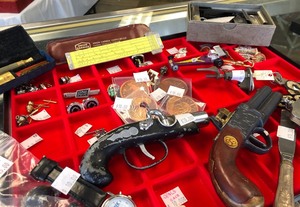 Tray Full of Assorted Smalls - Lighters Mens Accessories - Cufflinks Copper Coins etc