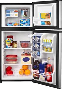 lot 115 image: Insignia - 4.3 Cu. Ft. Mini Fridge with Top Freezer - Stainless Steel