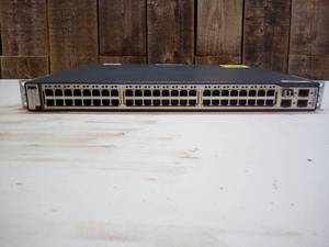 lot 120 image: Cisco 3750 Series 48 Port Stackable PoE Switch, WS-C3750-48PS-S