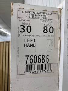 JELDWEN 6 PANEL MOLDED TEXTURED DOOR-LEFT HAND