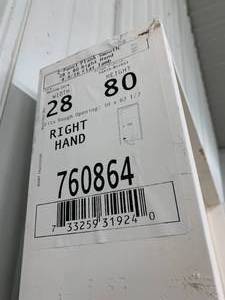 JELDWEN 2 PANEL ROUND TOP DOOR-RIGHT HANDED