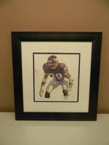 lot 18 image: Carl Lee MINNESOTA VIKING Print by Artist Merv Corning -  Absolutely Great Piece - Professionally Framed - Approx 20 by 21 - SEE PICTURES