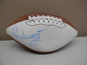 lot 24 image: OTIS ANDERSON #24 N.Y. GIANTS SIGNED FOOTBALL - SUPER BOWL XXV M.V.P. - NICE CLEAR SIGNATURE - COOL PIECE - SEE PICTURES