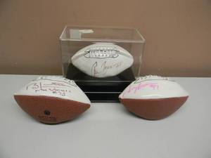 lot 25 image: Minnesota Vikings - Chuck Foreman, Joey Browner & BENCHWARMER Bob Lurtsema signed mini footballs - VERY COOL SET - SEE PICTURES