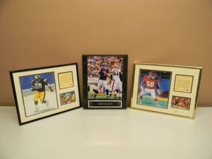 lot 32 image: Joe Flaco, Derrick Thomas & Barry Foster - NICE PIECES - APPROX 15 BY 12 - SEE PICTURES