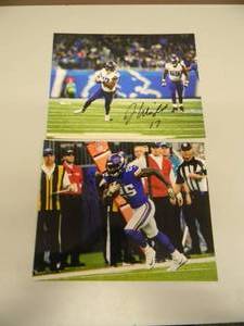lot 47 image: MINNESOTA VIKINGS SIGNED  Latavius Murray & Jarius Wright - NEW, NICE PIECES - APPROX 8 By 10 - SEE PICTURES